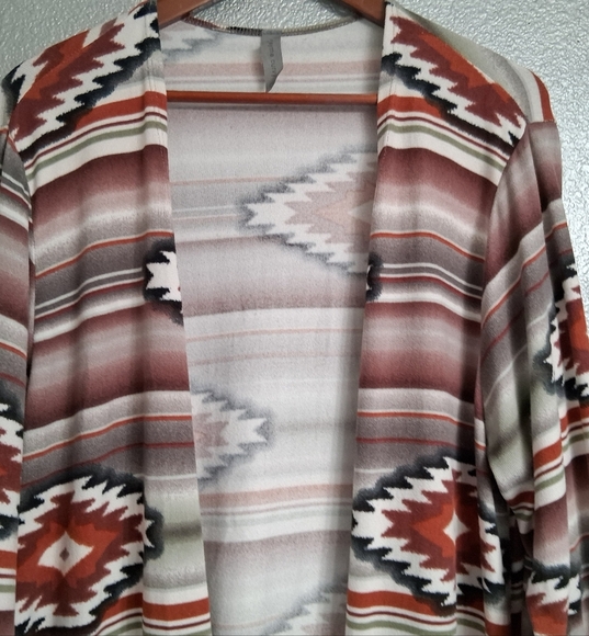 Honeyme Curvy Aztec Open Cardigan   Size XL - Picture 2 of 12